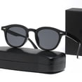 thumbnail image 4 of Retro Sunglasses Korean Fashion Simple Lightweight Eyewear with Resin Lens and PC Frame Street Shot Look Frame Width, 4 of 4