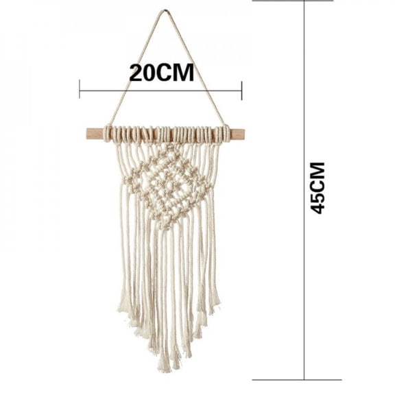 Handmade Woven Macrame Wall Hanging Boho Tapestry Angels Wing Woven Bohemian Wall Decor for Home Apartment Bedroom Living Room Decoration