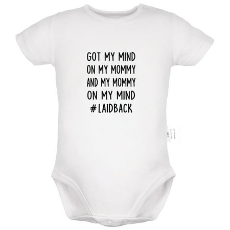 

Got My Mind On My Mommy And My Mommy On My Mind Funny Rompers For Babies Newborn Baby Unisex Bodysuits Infant Jumpsuits Toddler 0-24 Months Kids One-Piece Oufits (White 0-6 Months)