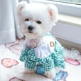 thumbnail image 4 of Visland Dog Shirt Adorable Breathable Polyester Green Grid Four Legs Dog Clothes for Weddings, 4 of 8