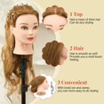 thumbnail image 4 of Cabeza de maniquí Neverland Beauty con 80% de cabello humano real de 26 pulgadas, 4 of 9
