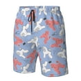 thumbnail image 6 of Uemuo Cartoon Poodle Dog Pattern Men's Swim Trunks Hawaiian Beach Bathing Suit Swimsuits Beach Quick-Dry Shorts with Pockets-Large, 6 of 9