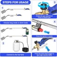 thumbnail image 4 of Propane Torch Weed Burner Kit, High Output with Long/Short Mode & Storage Bag,12.5FT Hose Heavy Duty Blow Torch Flamethrower with Self Igniter and Turbo Trigger for Weeding,Roofing,Melting Ice,BBQ, 4 of 6