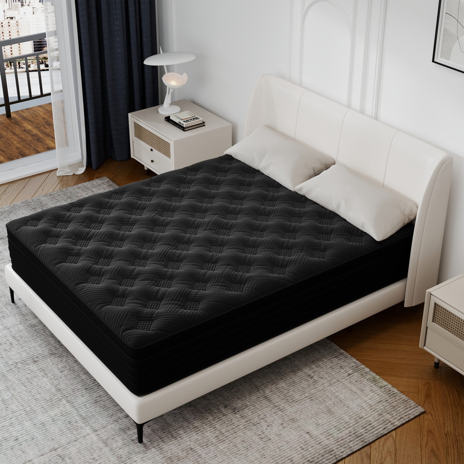 Zaxzudu 12 Inch Hybrid Mattress Twin Gel Memory Foam Innerspring Cool Sleep