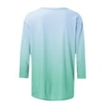 thumbnail image 5 of Womens' Fashion 3/4 Sleeve Plus Size Shirts Tops Spring And Summer Gradient Printed Top Collar Button Sexy Shirt 3/4 Sleeve Long Sleeve V Neck Top/Shirt, 5 of 7