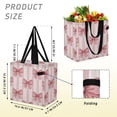 thumbnail image 3 of Pink Stripes Bows Foldable Canvas Tote Bags Reusable Grocery Bags Laundry Bags Beach Bag 32L, 3 of 7