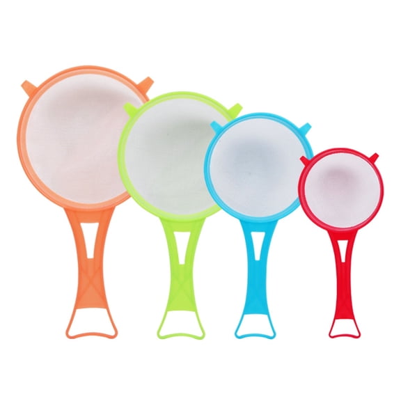 Strainers 4-Piece Flour Sieve Set for Baking and Cooking - Four Sized Kitchen Filtering Sieve Colander Tools 4PCS