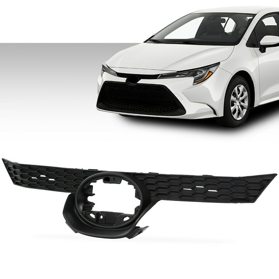 PIT66 Front Upper Bumper Grille Fit for Toyota Corolla LE XLE 2020 2021 2022, Not Fit SE XSE models 53111-12E60 53111-02850 TO1200442 Black