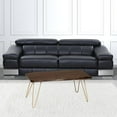 thumbnail image 6 of 42" Gold And Rustic Brown Solid Wood Live Edge Rectangular Coffee Table, 6 of 6