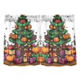 thumbnail image 7 of Yayeee Kitchen Curtains Tier Pair Light Filtering 27"x24" Rod Pocket Short Cafe Window Panel, Green Halloween Christmas Trees, 7 of 7