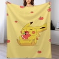 thumbnail image 4 of Manta de Pikachu de varios tamaños, súper suave, de tela con superficie vertical, acogedora y cálida, adecuada para cama, sofá, camping, viajes, para todas las estaciones, ligera y compacta, 30 x 50, 4 of 8