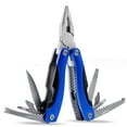 thumbnail image 3 of Blue Folding Multi Tool Kit Stainless Steel 1 Multi-Purpose Pocket Multitool Plier, Camping, Hunting, Fishing and Hiking - Stocking Stuffers for Christmas, Xmas, Thanksgiving - Cool Gadgets for Men, 3 of 11