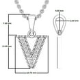 thumbnail image 4 of Dazzlingrock Collection 0.10 Carat (ctw) Round Diamond Fancy Letter 'V' Initial Pendant 1/10 CT, 18K White Gold, 4 of 6