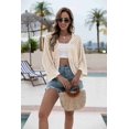 thumbnail image 4 of Zeagoo Womens Summer Crochet Cardigan Sweaters Lightweight Open Front 3/4 Sleeve Batwing Kimono Boho Knit Cover Ups, 4 of 8