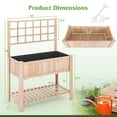 thumbnail image 5 of Patiojoy Raised Garden Bed with Trellis 48x23x63 Inch Elevated Planter Box with Bed Liner Bottom Storage Shelf, 5 of 10