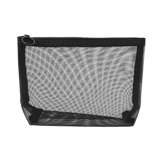 1 Pc Lightweight Triangle Makeup Bag for Business Travel Large Black Nylon