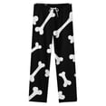 thumbnail image 4 of White Bone Pattern On Black Background Winter Female Pants Flannel High Waist Women Pants Lady Warm Straight Leg Plush Trousers, 4 of 7