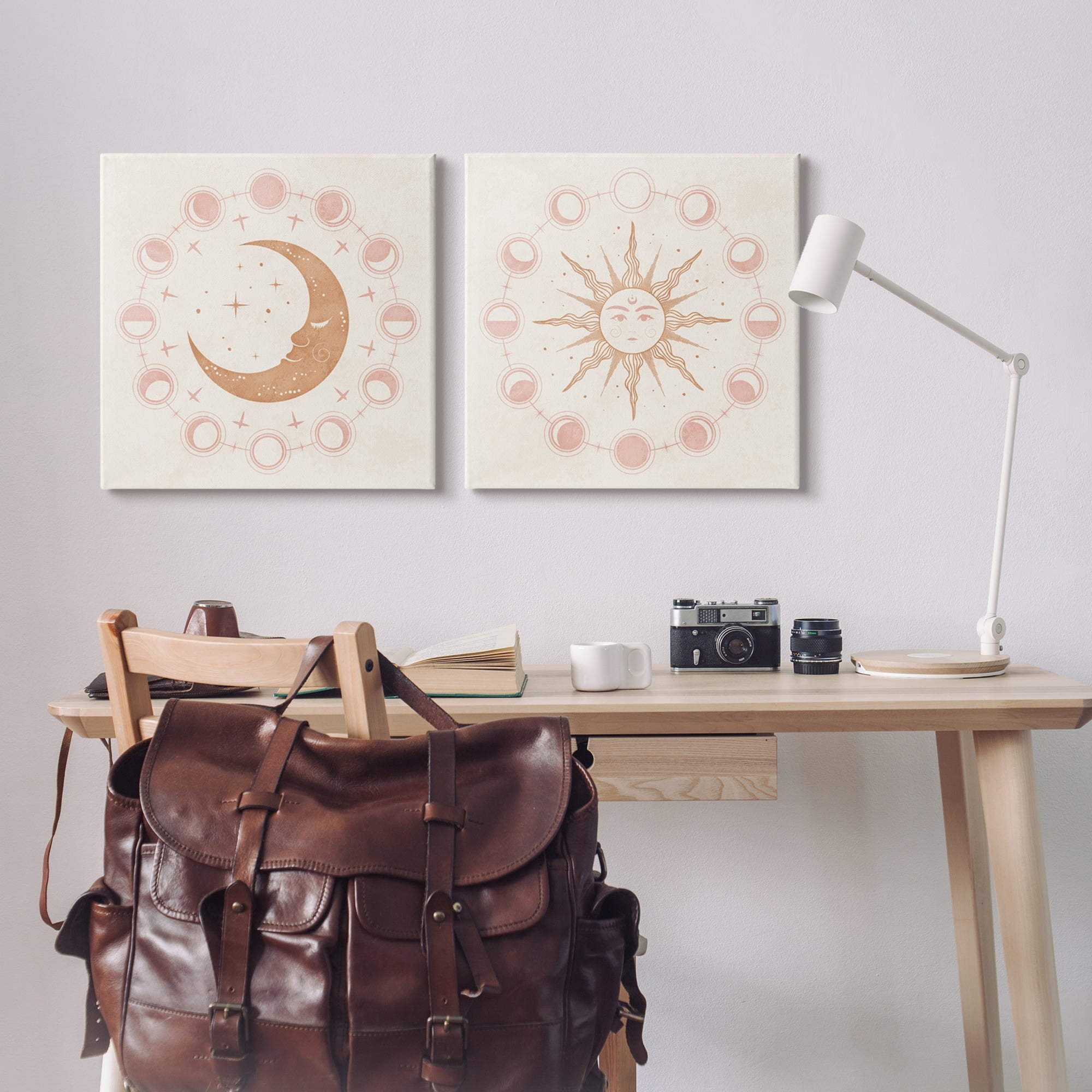 Stupell Industries Celestial Sun Moon Phases Astrology Illustration , 24 x 24, Design by Nina Blue