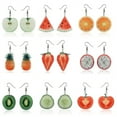 thumbnail image 3 of Ruanlalo Sweet Fruit Watermelon Strawberry Dangle Women Ear Hook Earrings Party Jewelry Pitaya#, 3 of 6