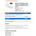 thumbnail image 2 of Engine Camshaft Position Sensor Connector - Compatible with 2002 - 2007 Chevy Trailblazer 4.2L 6-Cylinder 2003 2004 2005 2006, 2 of 2