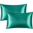 thumbnail image 2 of Oversized Queen Comforter Set Satin Teal Green 500 GSM Duvet Comforter Set ( Comforter + 2 Pillowcases ) Comforter for Oversized Queen Size Bed, 2 of 2