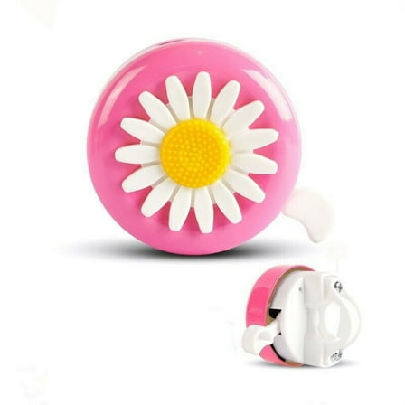 MINI-FACTORY Bike Bell for Kid Girls, Cute Bicycle Handlebar Flower Children's Bike Safe Cycling Ring Horn for Kids (Pink - White)