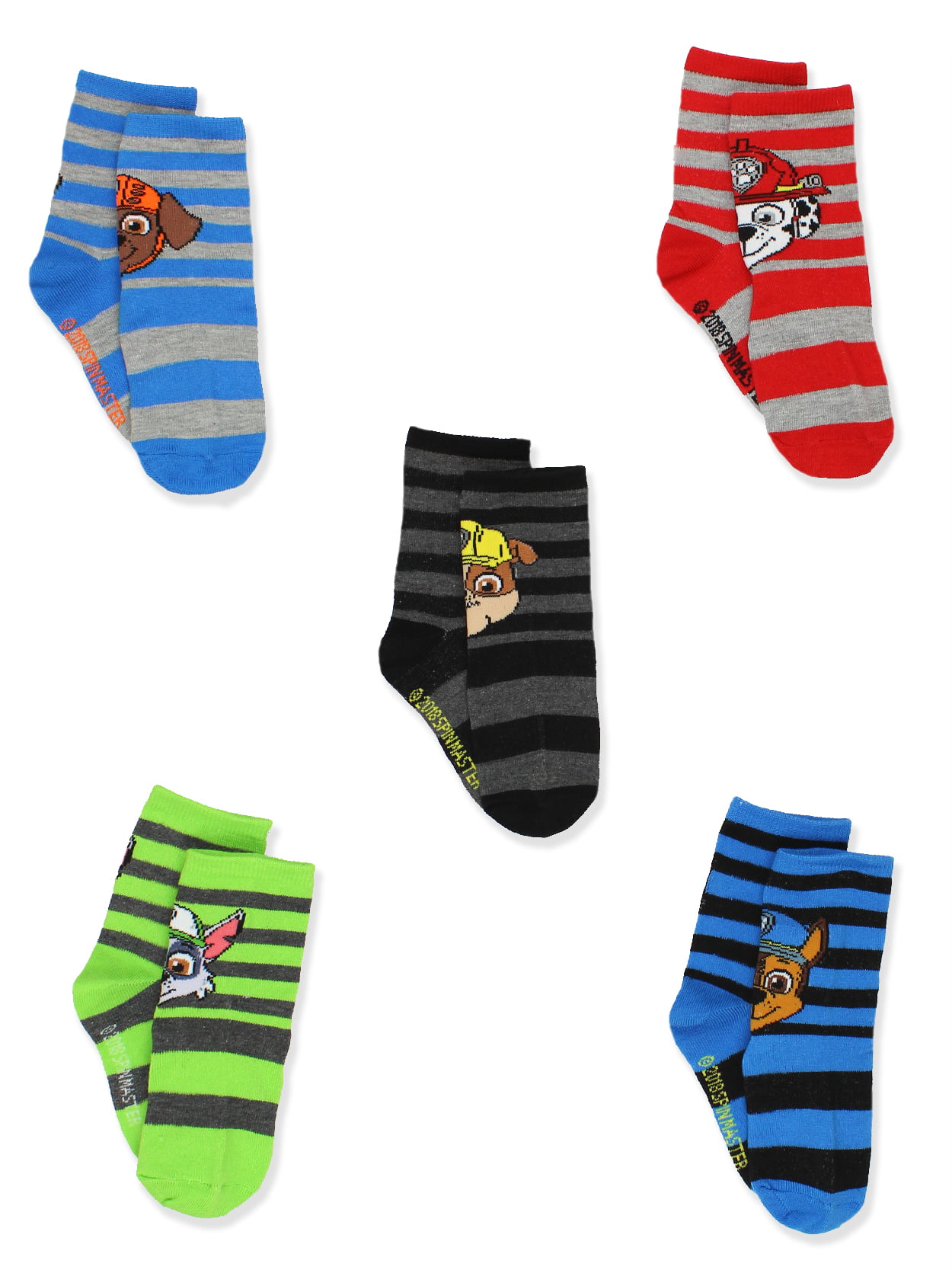 Blue 2T-4T Nickelodeon Nick Jr Paw Patrol Boys Socks 6 Pair Paw Patrol Socks 