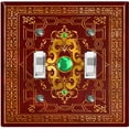 thumbnail image 1 of Metal Light Switch Plate Cover Elegant Burgundy Yellow Damask Frame FRA045, 1 of 13