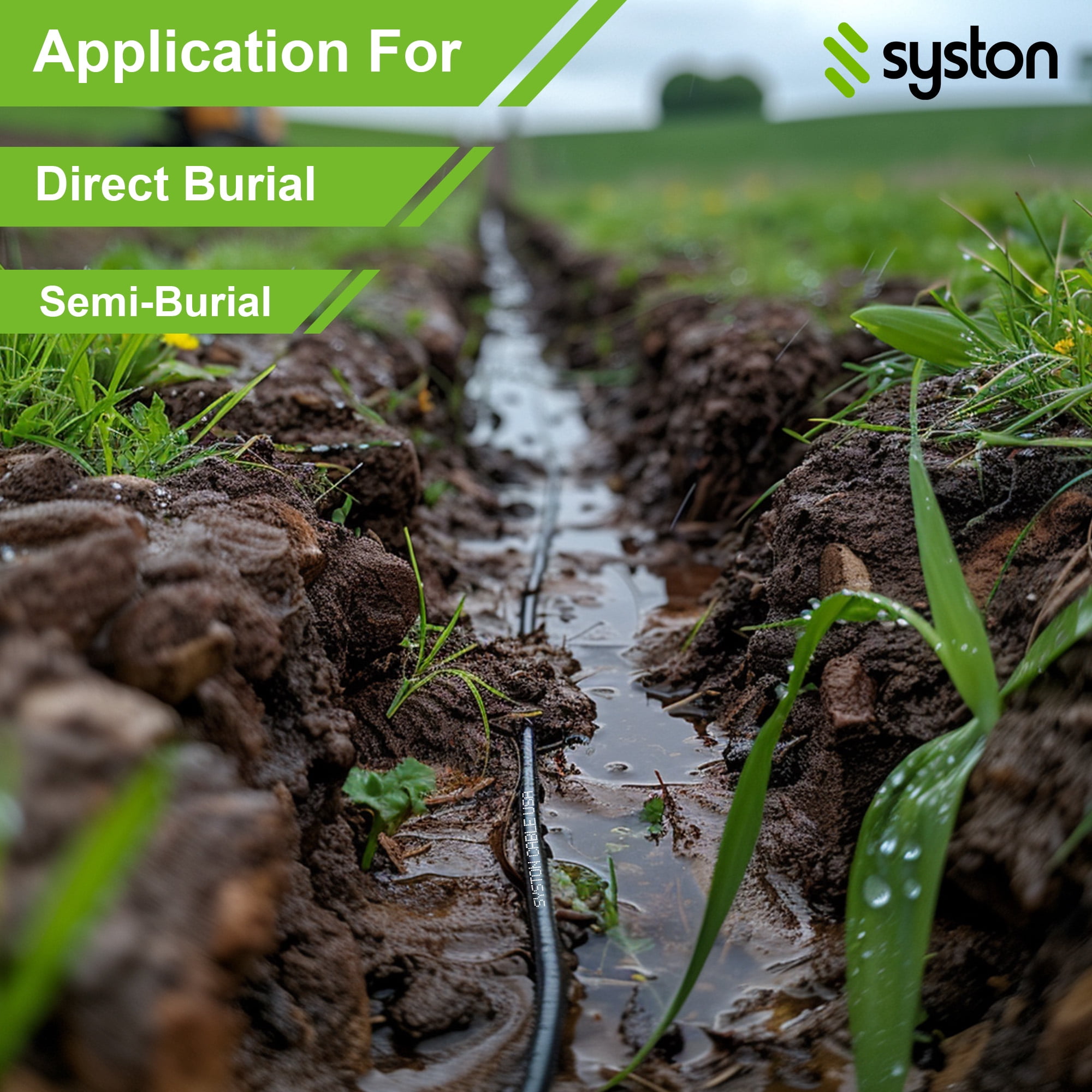 Syston Direct Burial Cat 6E Ethernet Network Cable 600 MHz, Bulk UTP 23 AWG Outside Plant (OSP) - Rated, Pure Bare Copper Wire, Waterproof Water Blocking Gel-filled for Outdoor Wet Location Using