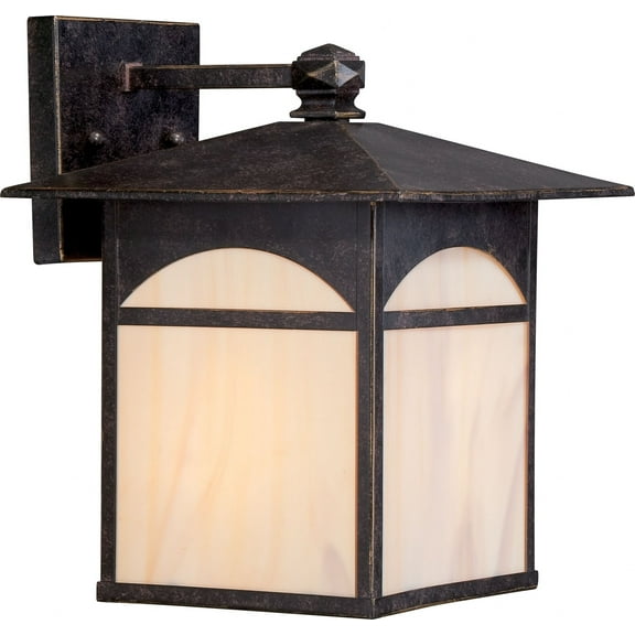 Canyon 1 LT 9" Outdoor Wall Fixture w/ Honey Stained Glass