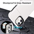 thumbnail image 3 of JETech Wallet Case for iPhone 12/12 Pro 6.1-Inch with Card Holder, Dual Layer Shockproof Protective Phone Cover, Sliding Hidden Slot (White), 3 of 7