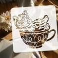 thumbnail image 3 of Plantilla para pintar un gato en una taza de té (30 x 30 cm). Plantilla para dibujar un gatito adorable. Plantilla de plástico para tazas de té. Plantilla para manualidades con temática animal., 3 of 7