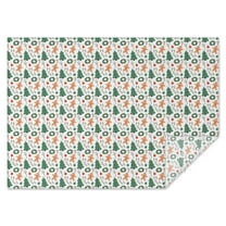 White Christmas Gingerbread and Tree Pattern Rectangle Tablecloth 60"x84",Waterproof Polyester Rectangle Table Cloth, Wipeable Spillproof Polyester Tablecloth for Dining, Camping, Indoor and Outdoor