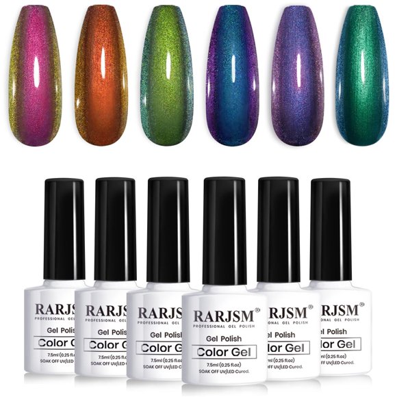 Set de esmaltes de uñas en gel RARJSM Chameleon Multichrome 7,5 ml x6