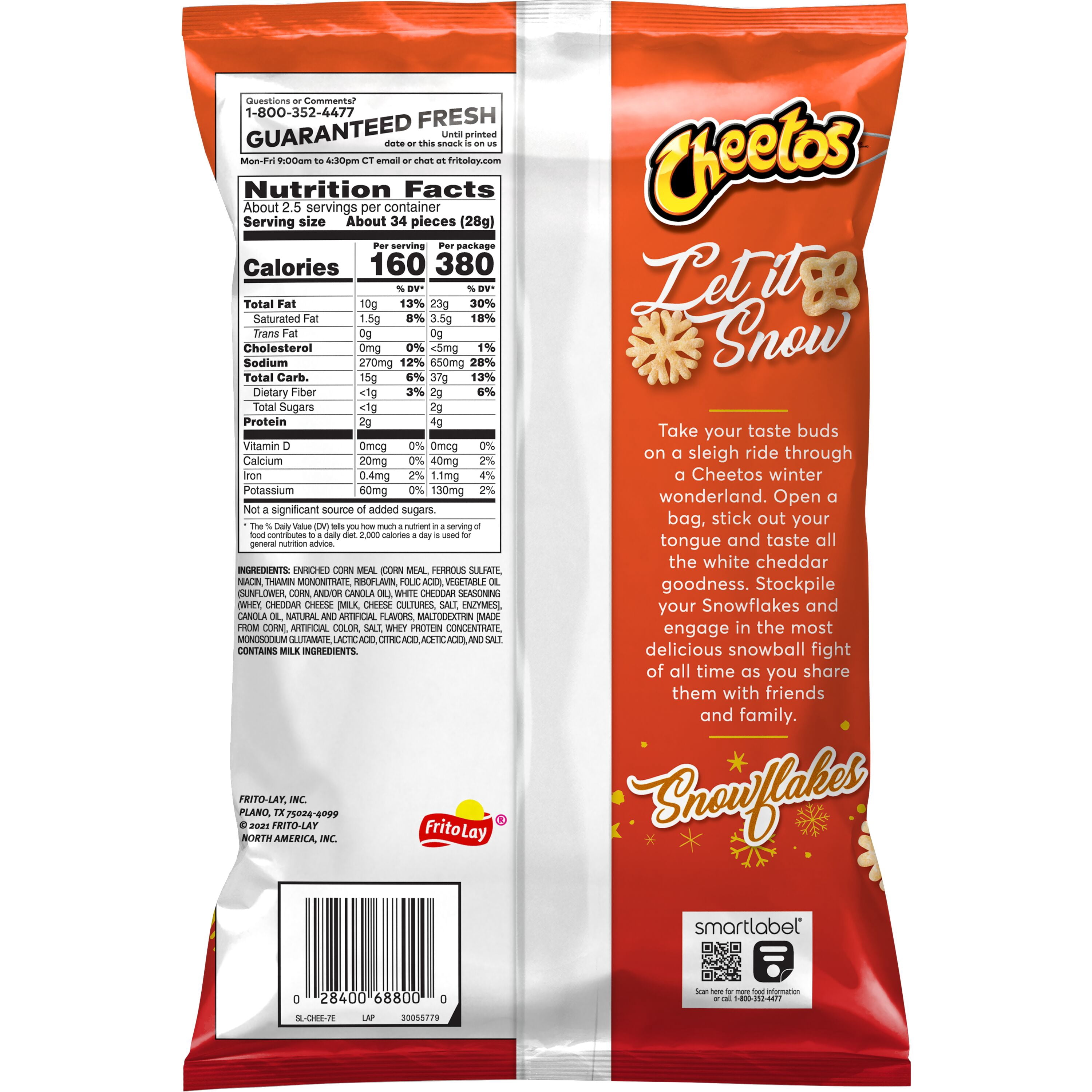 CHEETOS WHITE CHEDDAR SNOWFLAKES 2.38OZ