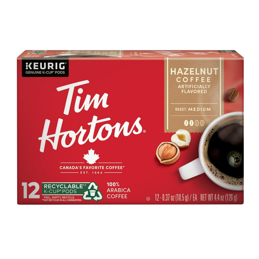 Tim Hortons Ground Hazelnut Flavored Coffee Single Serve Cups 12 Ct