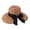Coffee, variant on Women Straw Sun Hat Wide Brim Bucket Packable Bowknot Visor Summer Outdoor Beach Cap Korean Version Large Floppy Roll UPF White One Size