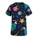 thumbnail image 5 of Camisas Navideñas Para Mujer Moda de Manga Corta Con Cuello en V Tops Uniforme de Trabajo Estampado de Navidad Con Bolsillo Blusa Tops Odeerbi ODB201975, 5 of 5