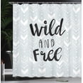 thumbnail image 3 of Ambesonne Lettering Shower Curtain, Wild and Free Typography, 69"Wx70"L, Pale Taupe Charcoal Grey, 3 of 4