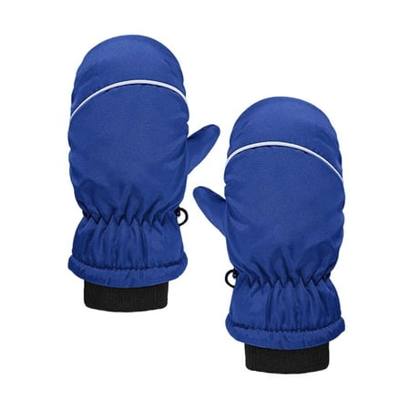

STEADY 1 Pairs Toddler Kids Baby Boys Girls Ski Gloves Waterproof Warm Snow Mittens 18*9cm / Blue