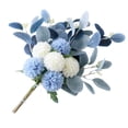 thumbnail image 3 of Realistic Faux Silk Pompon Mum Bouquet for Table Centerpiece, Artificial Floral Handheld Arrangement, Decorative Silk Blossoms for Decor, 3 of 7