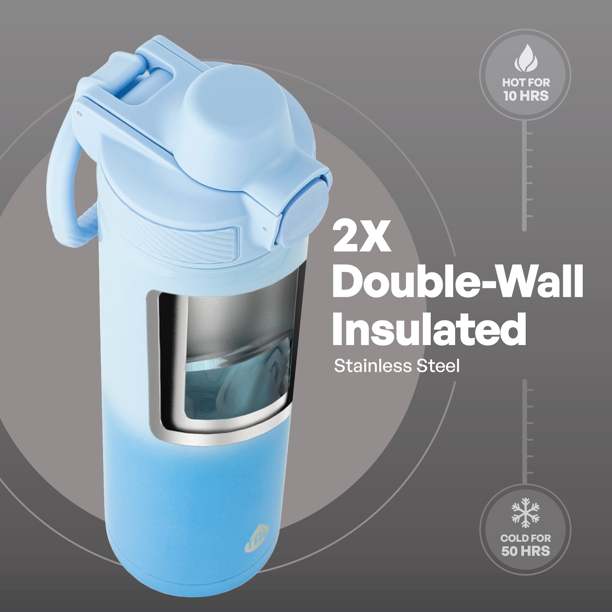 TAL 28oz Stainless Steel Ranger Push Lock Lid Water Bottle, Blue Shimmer
