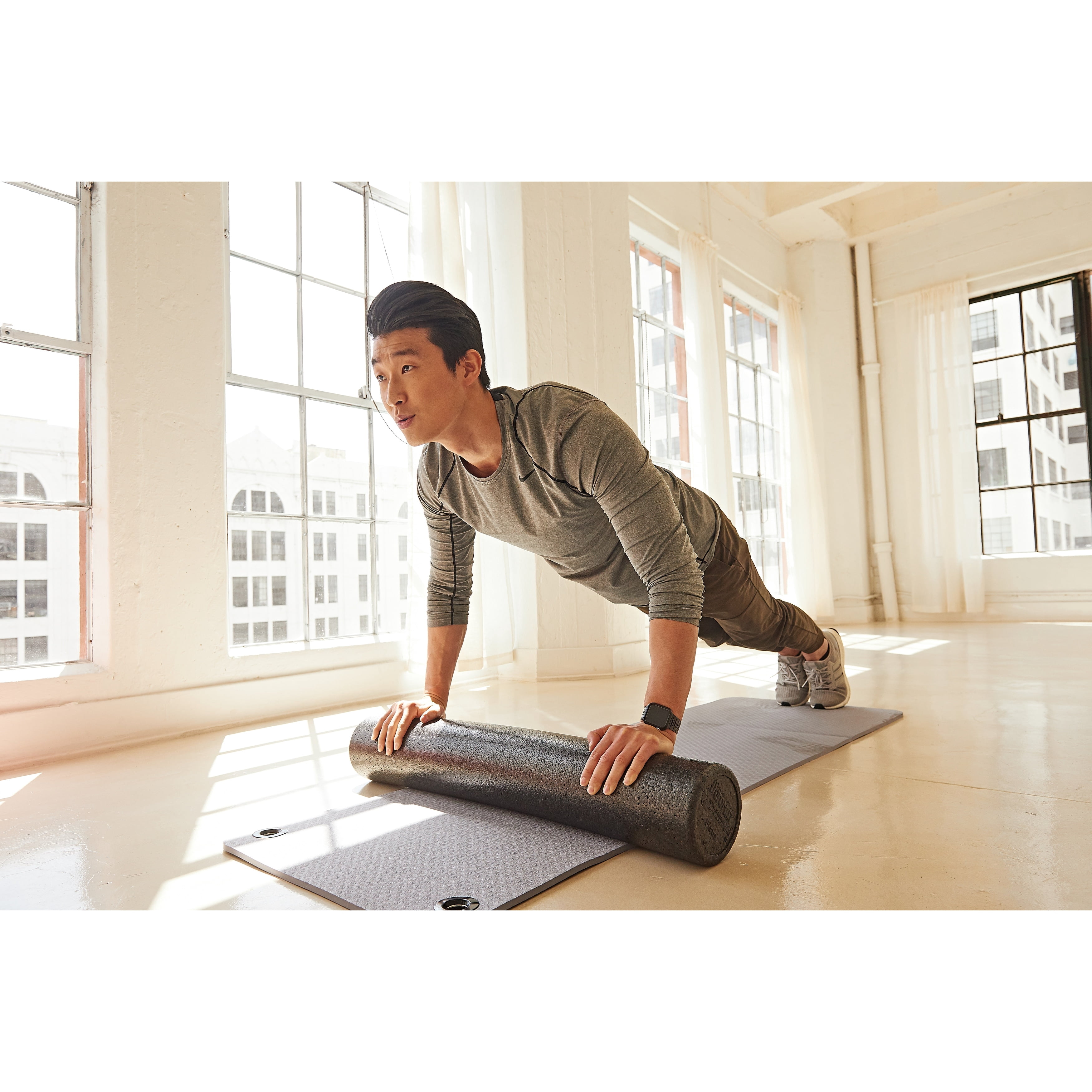 Aeromat Elite High Density Foam Roller, 6" x 36", Firm - Black