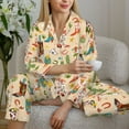thumbnail image 6 of Honeii Groovy American Western Footwear print Women's Pajama Sets Long Sleeve Button Down Sleepwear Nightwear Soft Pjs Lounge Sets-Medium, 6 of 7
