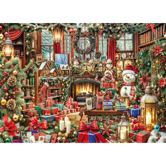 Christmas Treasures Jigsaw Puzzle 1000 Piece by Vermont Christmas Company - Jigsaw Puzzles with Randomly Shaped & Interlocking Pieces - 26 5/8" x 19 1/4"