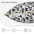 thumbnail image 3 of KLL Black White Halloween Decorative Throw Pillow Covers Velvet Soft for Couch Sofa Bedroom Living Room Outdoor (No pillow core)- 18"x18", 3 of 5