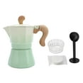 thumbnail image 2 of Italian Coffee Maker, 3 Cups Aluminum Alloy Pot 150ml Brewer with Distributor Spoon Paper Filter for Home Making Mocha Latte Cappuccino Iced Americano, 2 of 7