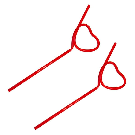 Heart Shaped Drinking Straws for Valentine’s Day, Bridal Shower, Wedding Party Supplies and Decorations