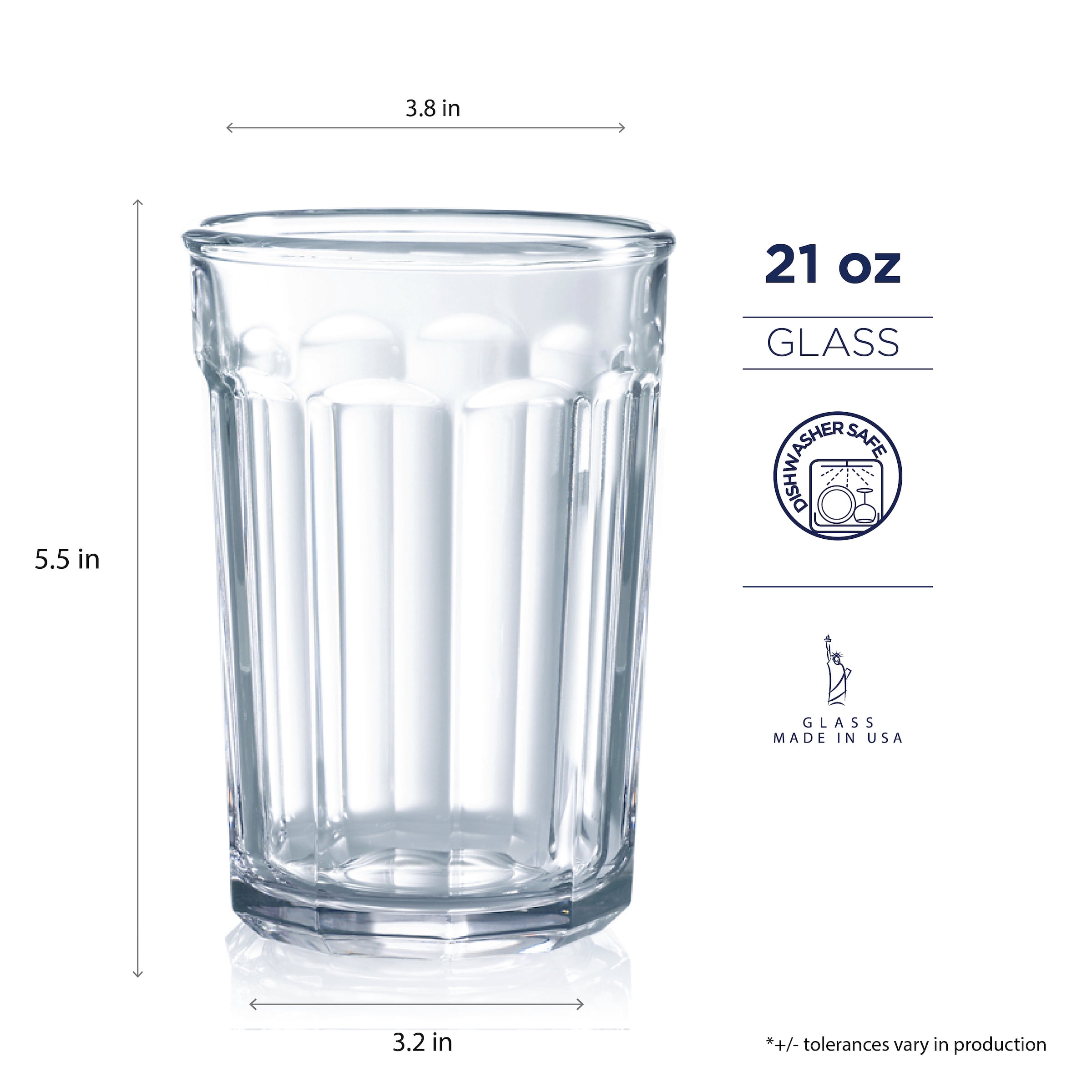 Luminarc 16 PC Clear Working Glass Drinkware Set