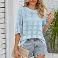 thumbnail image 5 of Besolor Women's Summer Crochet Knitted Tops Short Sleeve Pullover Sweater Casual Hollow out Crew Neck Cover Ups, 5 of 5